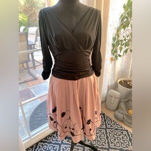 S.L Fashion Women evening dress with floral pattern detail